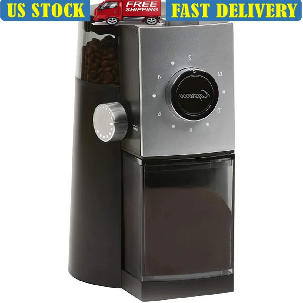 Automatic Coffee Burr Grinder 10oz Bean 5oz Ground Coffee Capacity Cup Selector 2-12 Cups Professional Quality Black