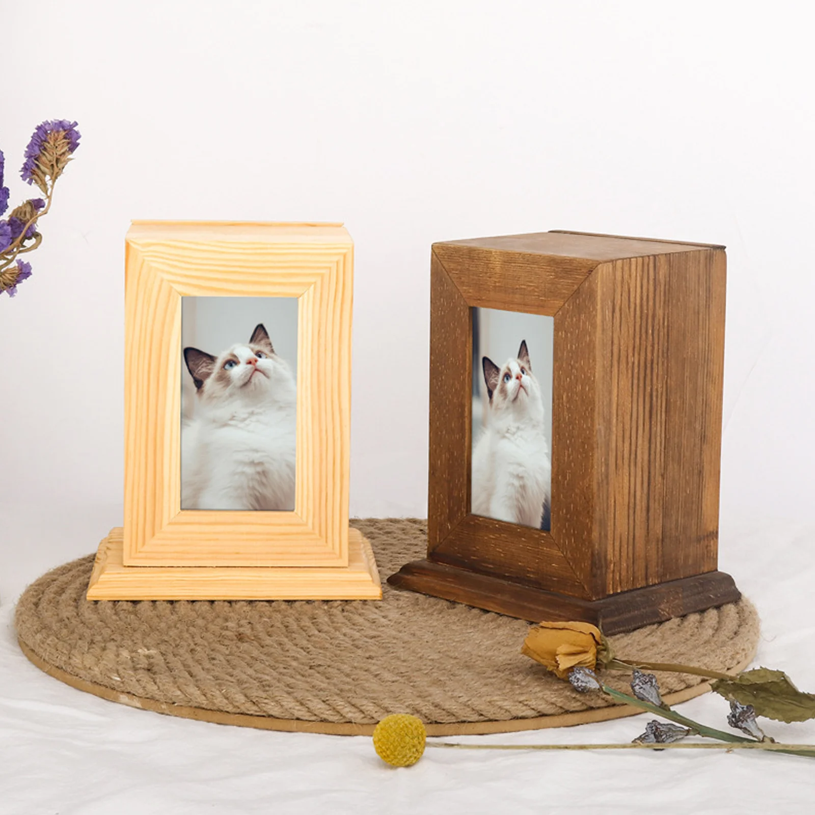 Pet Ashes Cremation Urn Dog Memorial Cinerary Casket Cat Ash Wooden Box