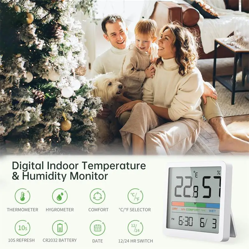Digital Home Indoor Temperature Humidity Meter LCD Digital Thermometer Hygrometer thumbnail 6