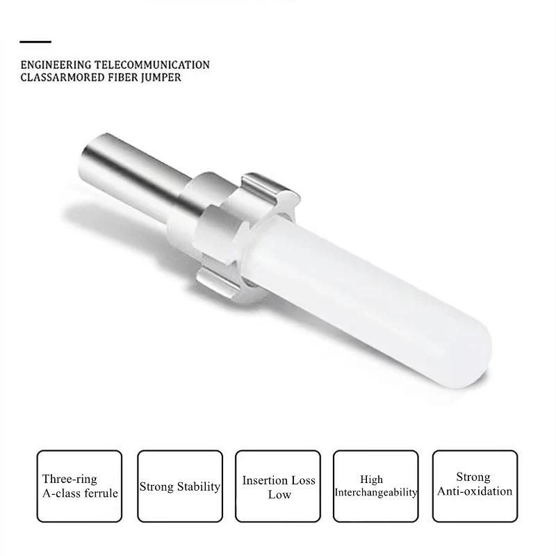 HTOC Single-mode Double-core Armored Optical Fiber Jumper  Anti-rat Bite Tensile Waterproof Optical Cable SC-LC-FC