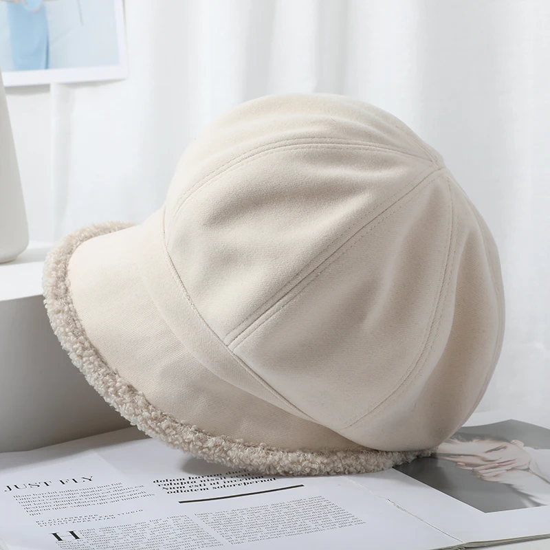 Women's Winter Velvet Beret Hat - Retro Solid Color Newsboy Cap