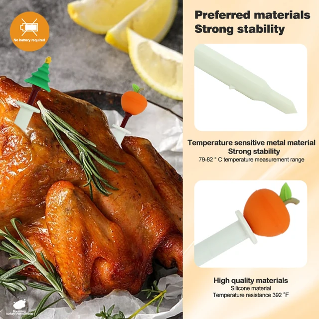  Turkey Pop Up Timer, 20Pcs Poultry Thermometer Pop Up Cooking  Thermometer Roasted Chicken Temperature Meter for Oven Cooking Poultry  Turkey Chicken Meat Beef : Home & Kitchen