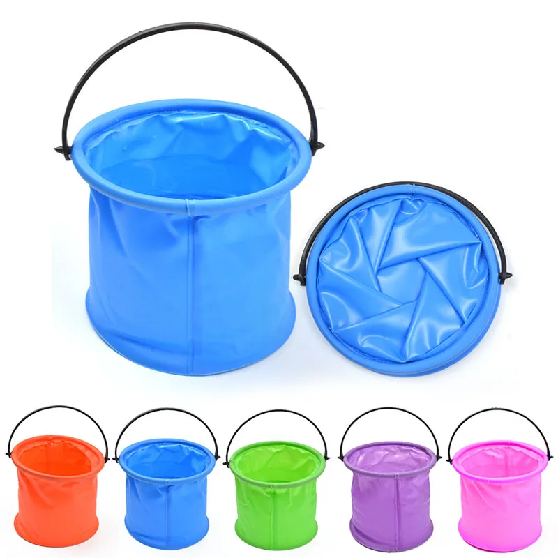 Beach Sand Toy Play Bucket Toy Folding Collapsible Bucket Gardening Tool Outdoor Sand Pool Play Tool Toy Kids Summer Favor 6