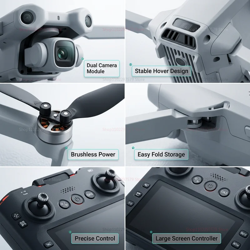 Nuovo Drone Professionale T33 4K 2026 con Telecamera HD, Gimbal a 3 Assi, Motore Brushless, WIFI 5G, Schermo e Telecomando RC Quadricottero Giocattolo - Image 6