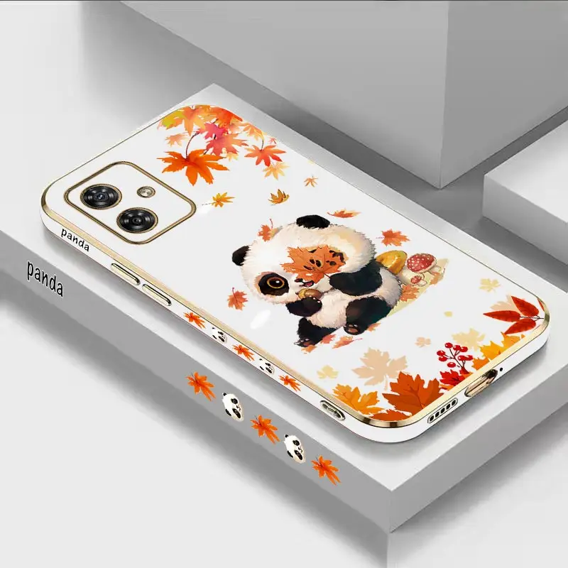 Maple Leaf Panda Luxury Plating Phone Case