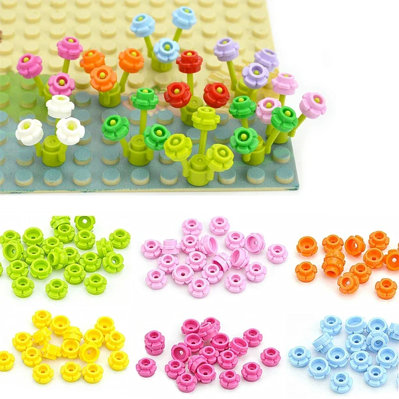 DIY-Bausteine 24866, fünf Blütenblätter, 1 x 1 pädagogisch, baut MOC, Gras, Pflanze, Blümchen, kompatibles Konstruktionsspielzeug zusammen – Detail 1
