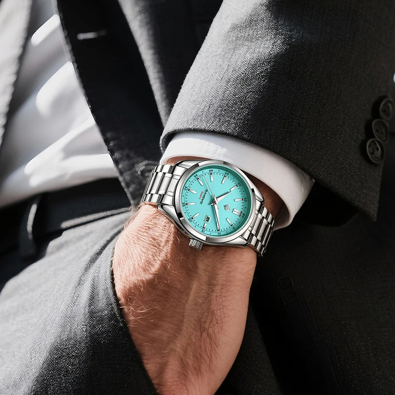 BANGWEI New Luxury Men Watch Top Brand Classic Business Stainless Steel Dual Calendar Quartz Wrist Watch for Men Reloj Hombre