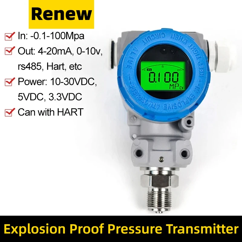 

Outdoor 2088 LCD Digital Pressure Transmitter Vacuum Water Oil Liquid Explosion-proof High-precision Hart Pressure Transducer