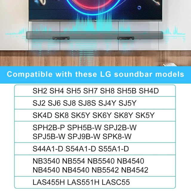 Barra de sonido Universal para altavoces, soporte de montaje en pared para  Bose Solo 5/JBL/Polk Audio/TaoTronics, la mayoría de las barras de sonido  de TV