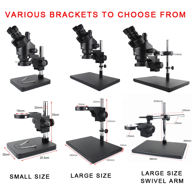 Simul Focal Industrial Trinocular Stereo Microscope Digital Magnification Continuous Zoom 7X - 45X For Phone Repair Soldering 6