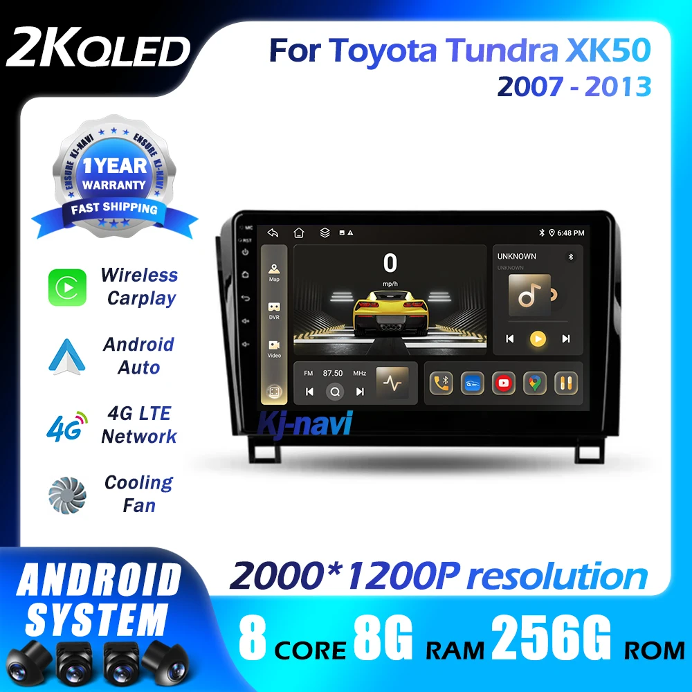 

Автомагнитола на Android 14 для Toyota Tundra XK50 2007 - 2013 Carplay, автомобильный мультимедийный плеер с GPS, Авторадио 2DIN, видеонаблюдение DSP Wi-Fi 4G