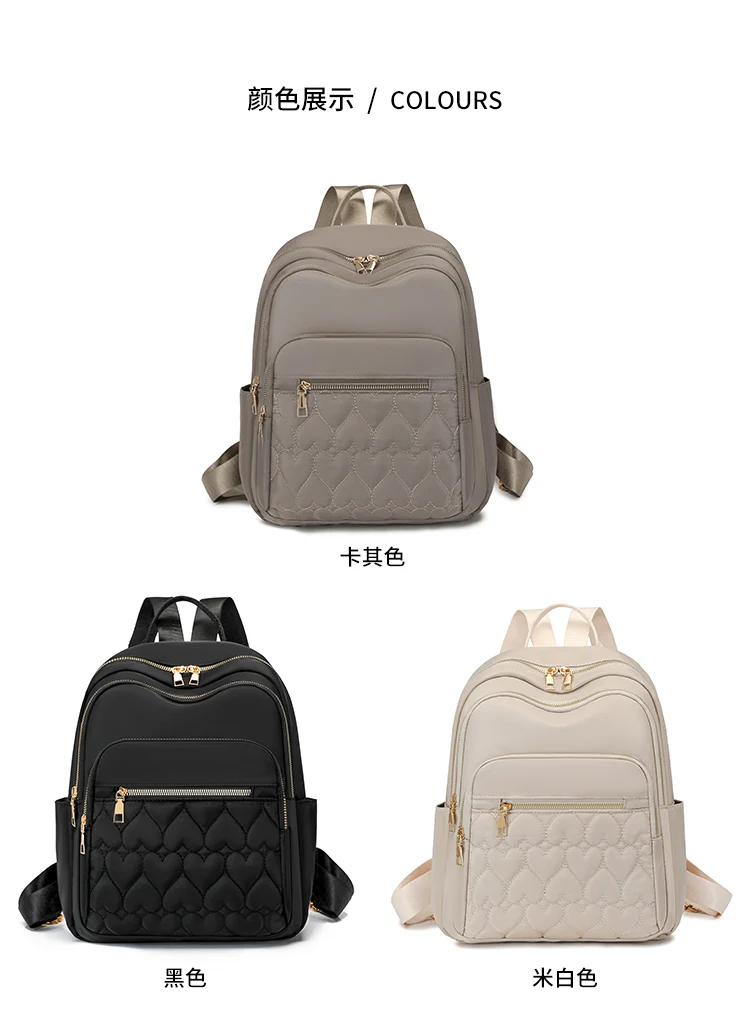 Gesteppter Nylon-Rucksack mit großem Fassungsvermögen für Damen, modischer Pendler-Rucksack in mehreren Farben erhältlich – Detail 6