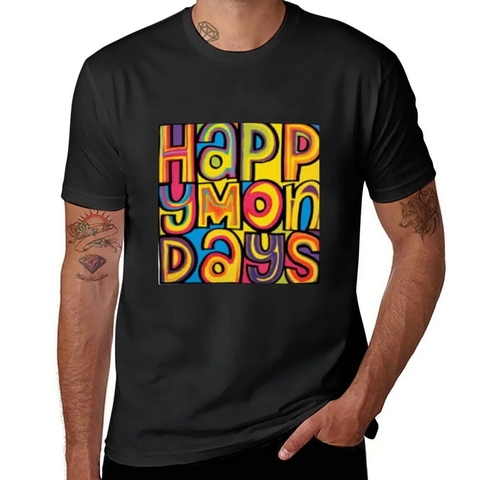 

Happy Mondays merch T-Shirt sweat plus size tops black t shirts for men