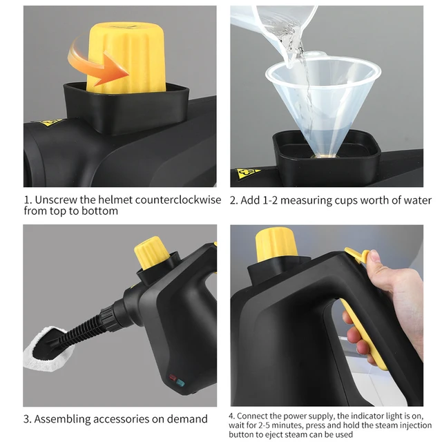 7-in-1 Handheld Steam Cleaner 1000W 115℃ Temperature Quick Heating Portable Multisurface Deep Cleaning Steamer with 7.7Ft Cable 4