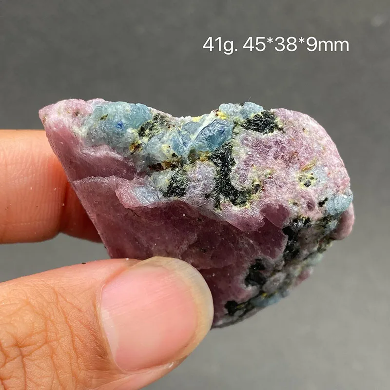 100% Rare Natural Ruby and  Aquamarine  Mineral Specimens Stones and Crystals Healing Crystal from Myanmar