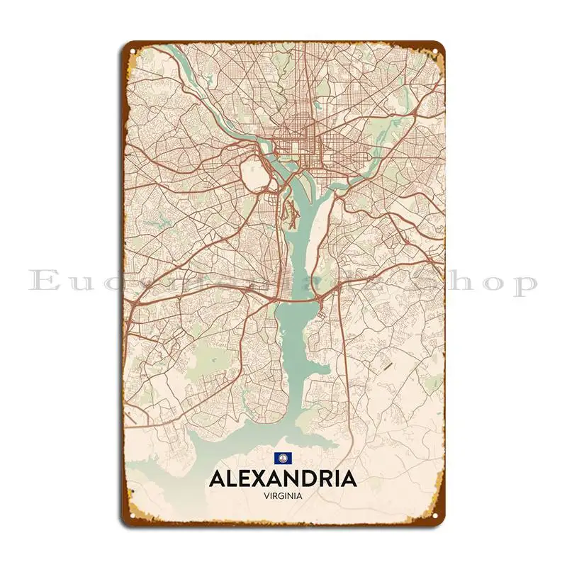 

Alexandria VA Metal Plaque Poster Create Custom Customize Living Room Rusty Tin Sign Poster