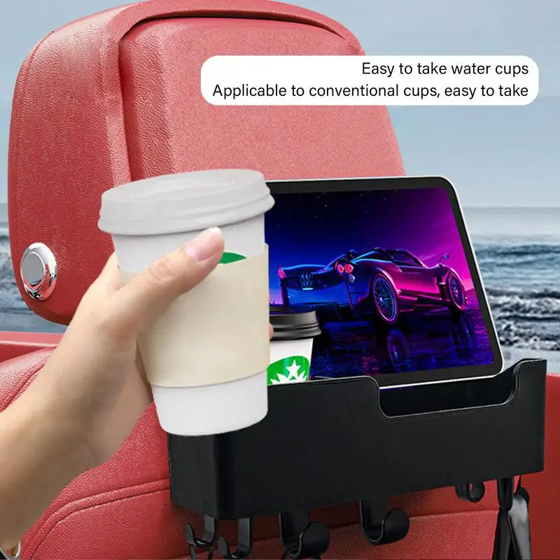 Backseat Car Organizer With Cup Holders Car Seat Storage Box Multifunctional Organizer With Cup Holder Headrest