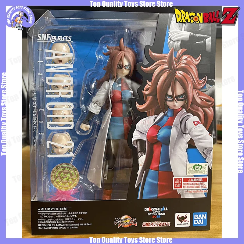 

Original Anime Bandai Dragon Ball S.H.Figuarts Android 21 Action Figure Fighters Dlc White Clothes Shf Model Collectible Toy