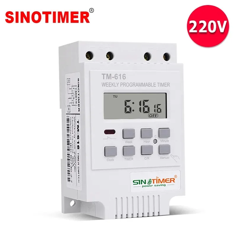 TM616W-2 white programmable 7-day weekly street lamp time-controlled timing switch time controller 220V