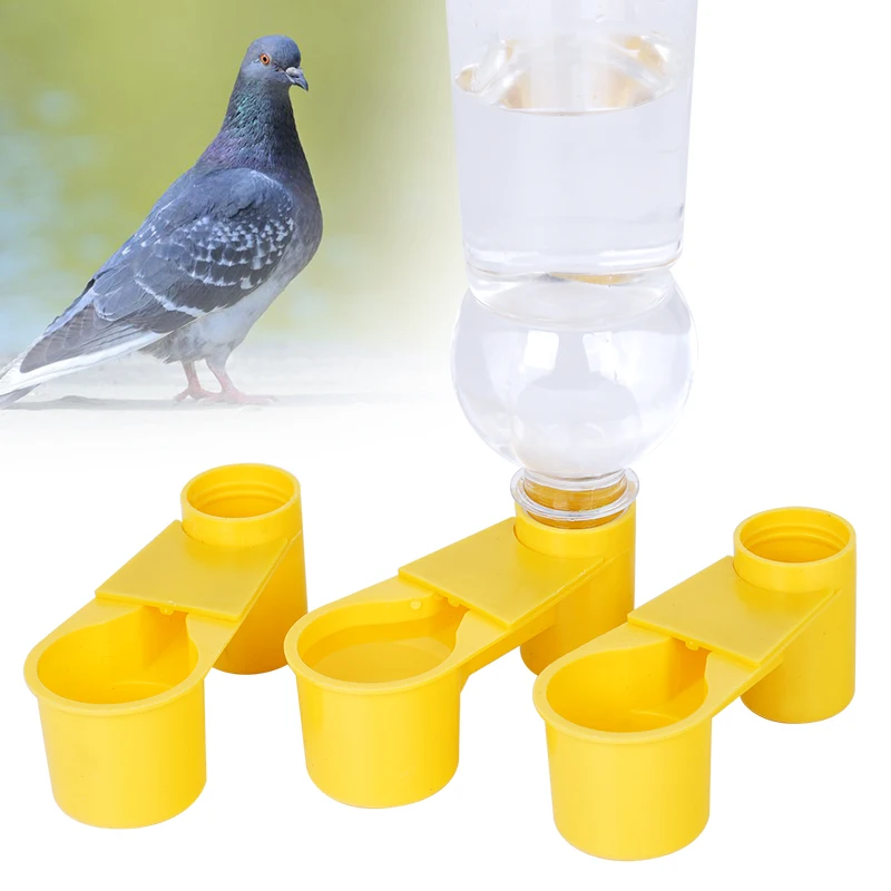 2Pcs Bird Quail Drinker Cups Water Bottle Cup Cat Chicken Pigeon Parrot Hamster Double Nozzle Water Guide For Bird