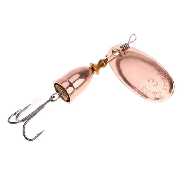 Blade Rotating Spinner Metal Lure Brass Hard Artificial Spoon Bait Copper Freshwater Creek Trout Fishing Tackle 03