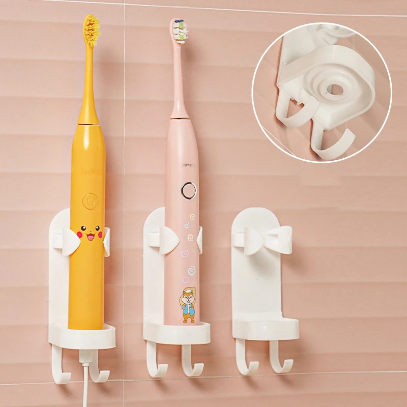 

Toothbrush Stand Electric Wall-Mounted Holder Base Rack Organizer Traceless Space Saving Adults Toilet Bathroom Accessories Tool