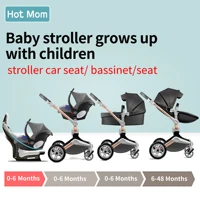 Hot Mom Baby Stroller 2 in 1 , 3 in 1 travel system 360° Rotation , Luxury Pram - Image 5