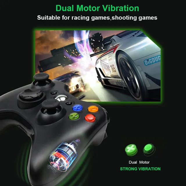 Controle Joystick Xbox 360 S/fio Wireless Game Slim Fat 360 Jogo WL