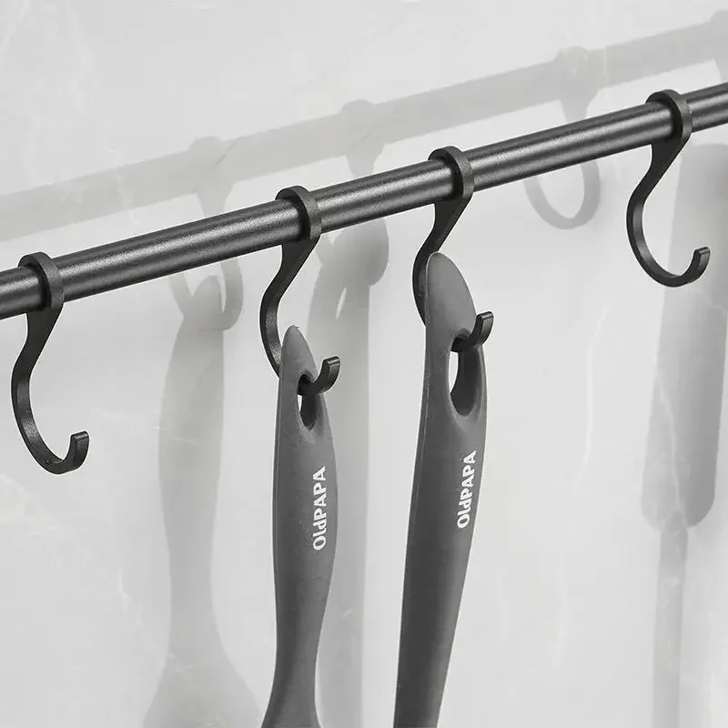 Kitchen storage rack kitchen organizer kitchen organizer rack Simple Punch-Free Cutlery Rack Tool Rack Movable Hook Kitchen Organizer Utensil Storage Single Rod Hook