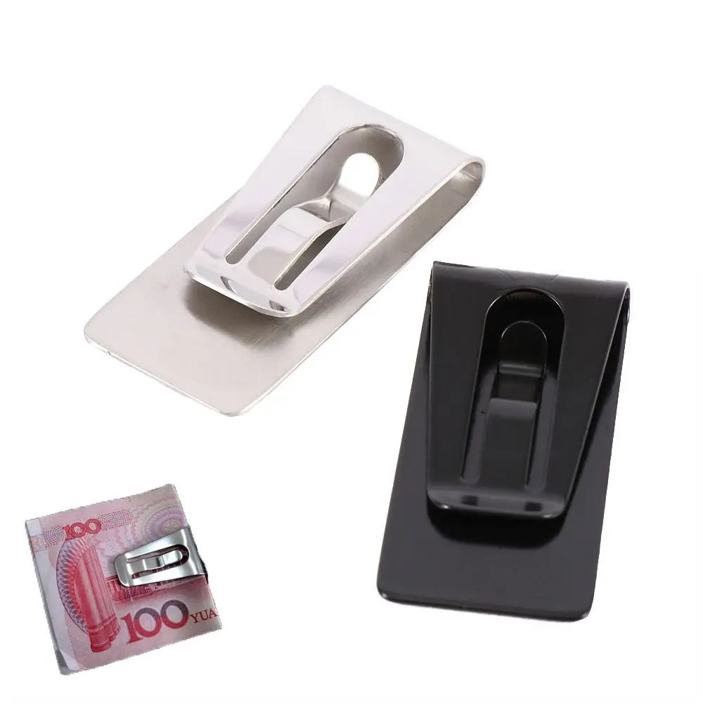 Creative Stationery Business Card Holder Ticket Holder Bill Clip Stainless Steel Hollow ID Card Money Clips Cash Holder