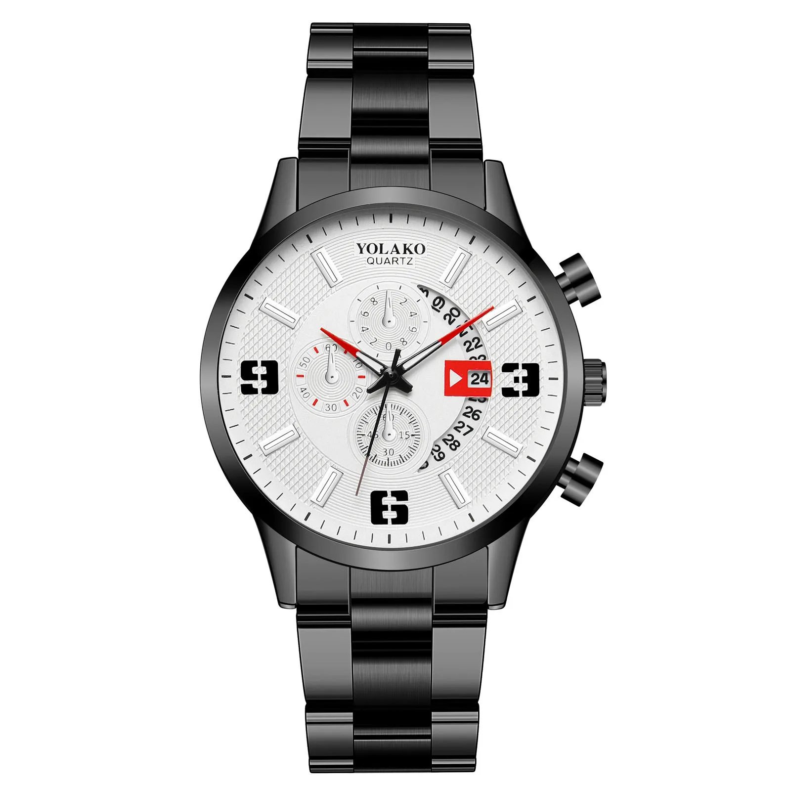 

YOLAKO Men's Casual Fashion Quartz Stainless Steel Strap Watch Analog Watch erkek saat en çok satılan ürünler 2023 reloj digital