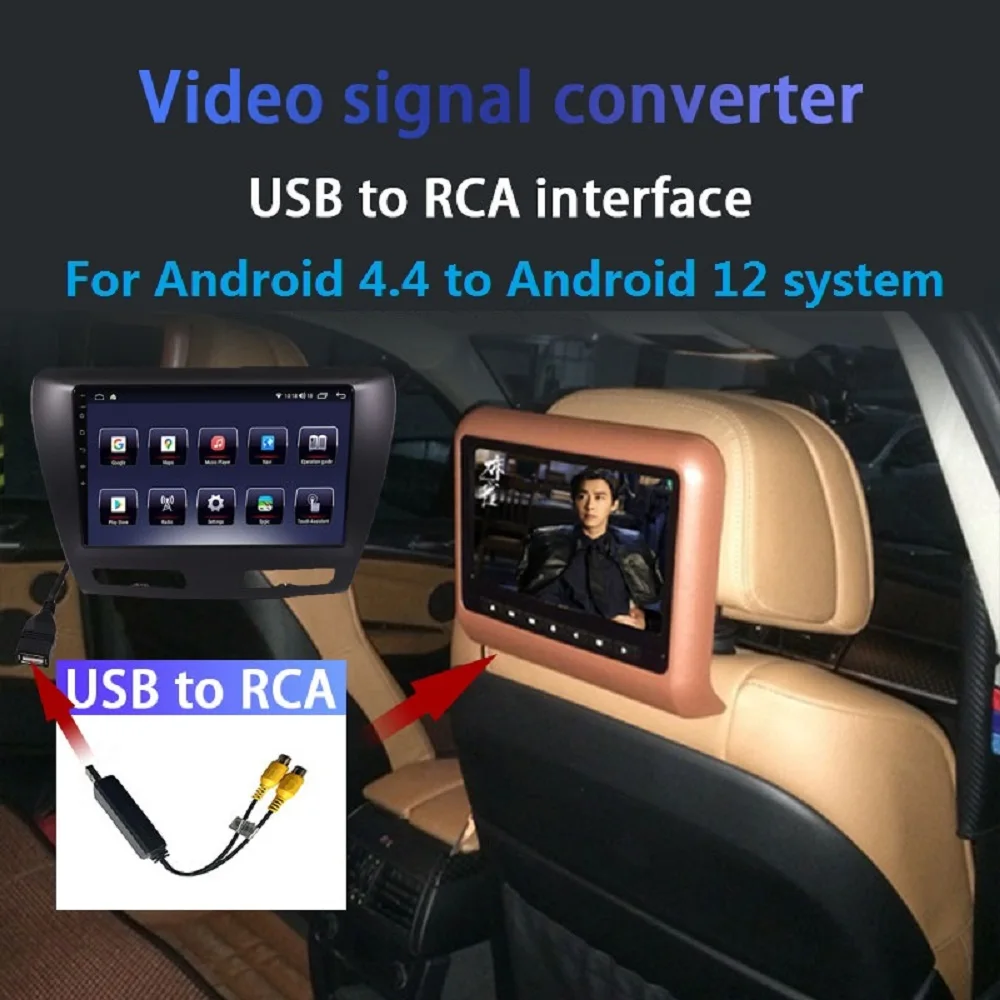 

ouchuangbo USB converter output video to RCA Connector headrest display monitor Android multimedia player