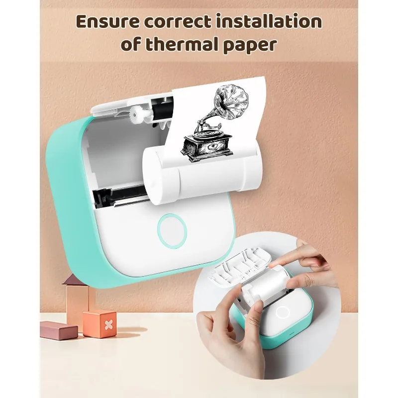 T02/M02X/M02L White Thermal Paper-10-Year Non-Sticky 53mmx6.5m for Journal Photo Texts Study Notes Handwork DIY for Children