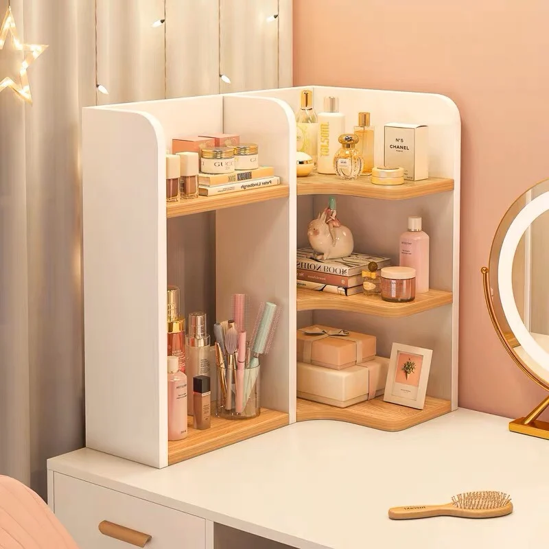 Small Multi-layer Simple Modern Bookshelf Office Study Wooden Storage Rack Desktop Corner Shelf Living Room Furniture Decoration