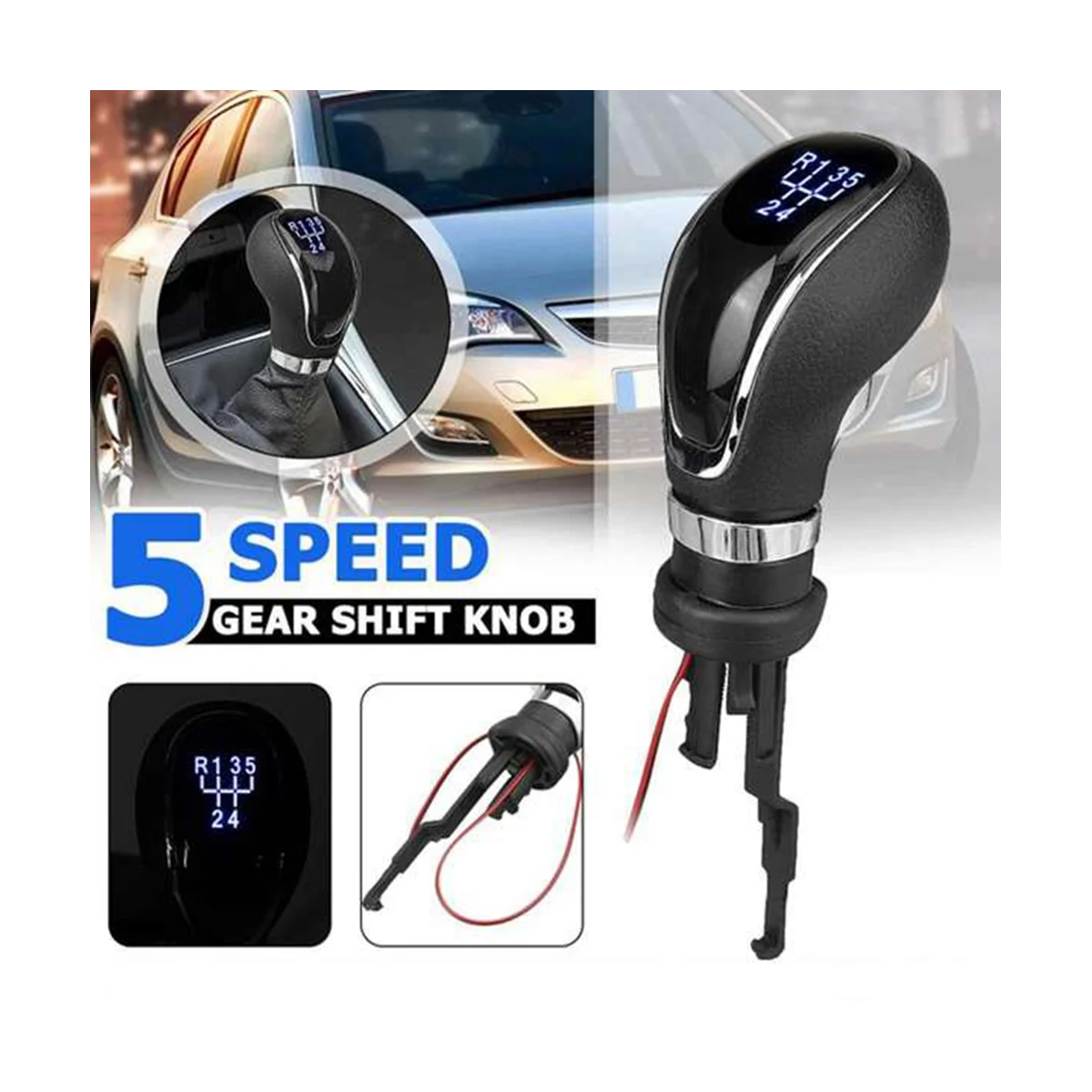 Manopola Del Cambio A 5 Velocità Leva Del Cambio In Pelle Stick Con Retroilluminazione A Led Per Buick Excelle Gt/Xt Opel Astra 09-14