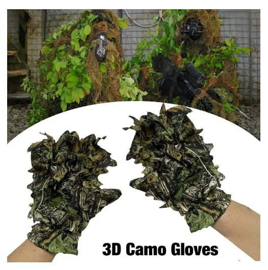 Hunting Ghillie Gloves Camouflage Suit Headwear For Jungle Wildlife Photography Hunting Gun Accessories