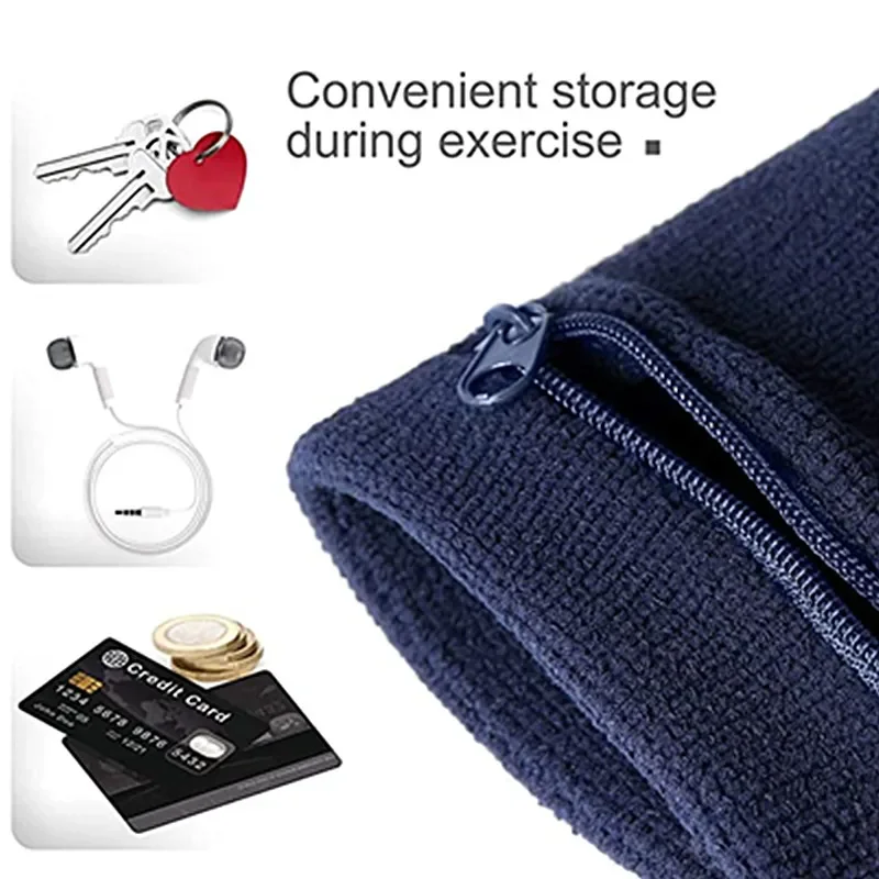 Multifunctional Outdoor Running Bags, Cycling Wrist Band Wallet, Safe Storage Wallets, Zipper Wrist Ankle Wrap Sport Strap, 1Pc 3