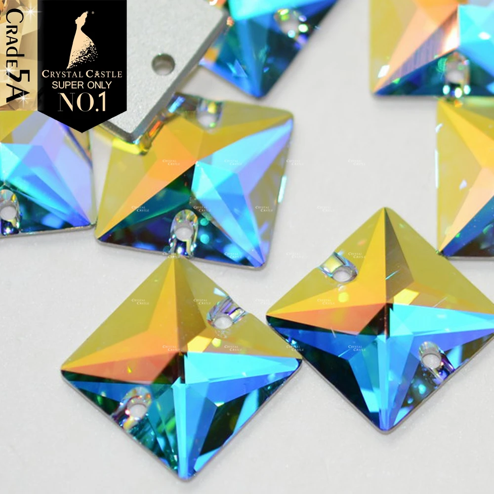 Crystal-Castle 5A Sparkle Colorful AB Glas Strass Schuhe Strass Kleidung Steine Brautkleid Gymastic Kristalle zum Aufnähen 5ASEW – Detail 9