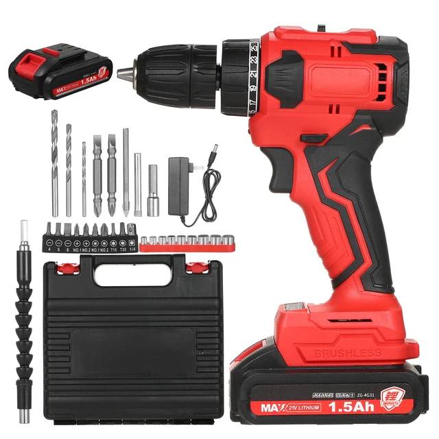 Avid Power Drill Set Cordless 20V Electric Drill with Battery and Fast Charger, Variable Speed, 23+1 Torque Setting, 23pcs Accessories Drill Kit, Hand