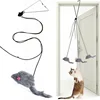 Simulation Mouse Cats Toy Funny Self-hey Hanging Door Retractable Cats Stick Scratch Rope Mouse Cat Interactive Toy Cat Supplies