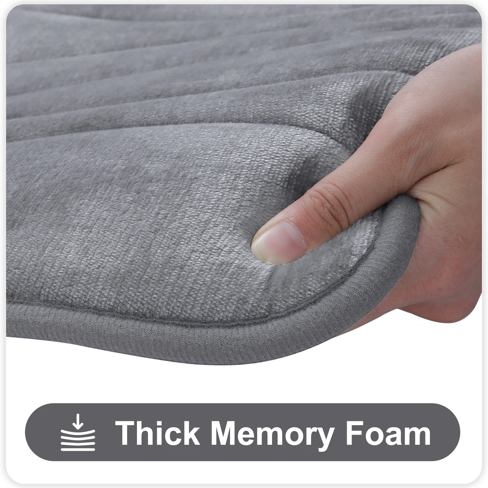 Olanly 2PCS Bathroom Rug Set Non-Slip Absorbent Shower Pad Soft Memory Foam Toilet Mat U Shaped Carpet Rectangle Floor Bath Mat floor mat