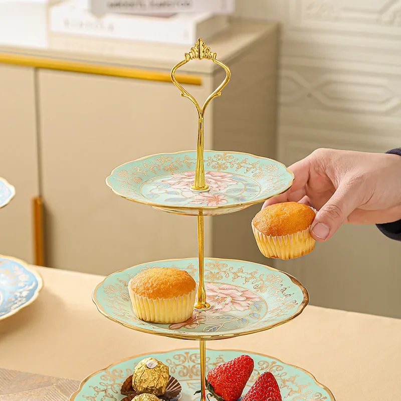 Detachable Cake Stand European 3-layer Pastry Cupcake Fruit Plate Dessert Stand Wedding Party Home Decoration