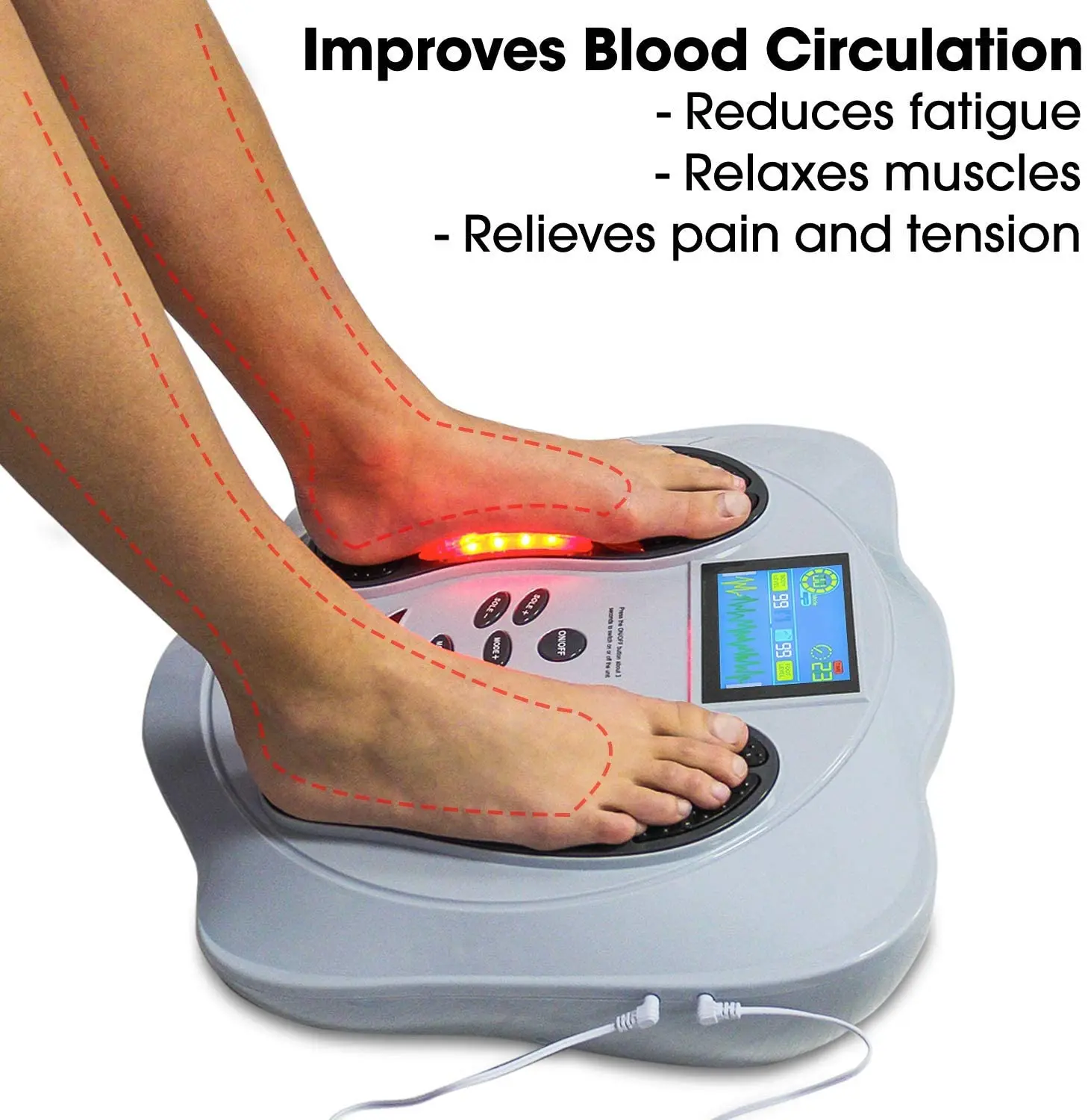 TENS EMS Foot Massager Booster Machine Feet Legs Circulation Device Pain  Relief