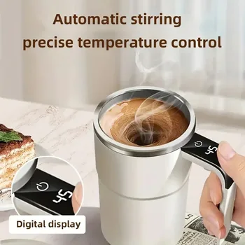 Tasse à café électrique auto-briquante de 380ML, tasse à café étanche IP67, chargeur USB, affichage numérique, tasse magnétique automatique 1