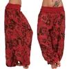 Women Boho Loose Pants Paisley Print High Waist Ankle Tied Harem Pants Baggy Long Bloomers Trousers Female Trousers Pantalones 5
