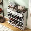 Shoe Storage Cabinet for Entryway,Farmhouse Freestanding Shoe Storage with Legs for Entryway,Freestanding Shoes Organizer 3