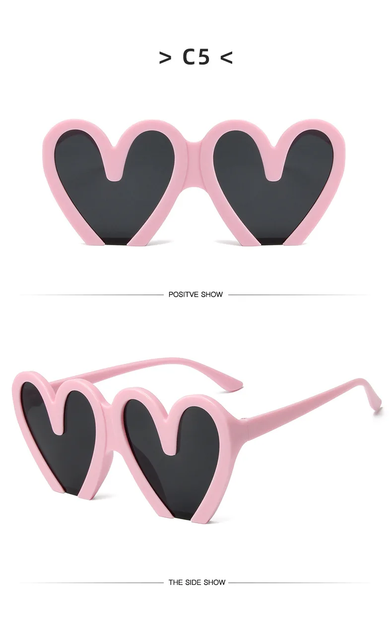 XJiea Heart Sunglasses For Women Fashion 2024 Designer Steampunk Trend Female Sun Glasses Part Lovel Eewear_voghion.com