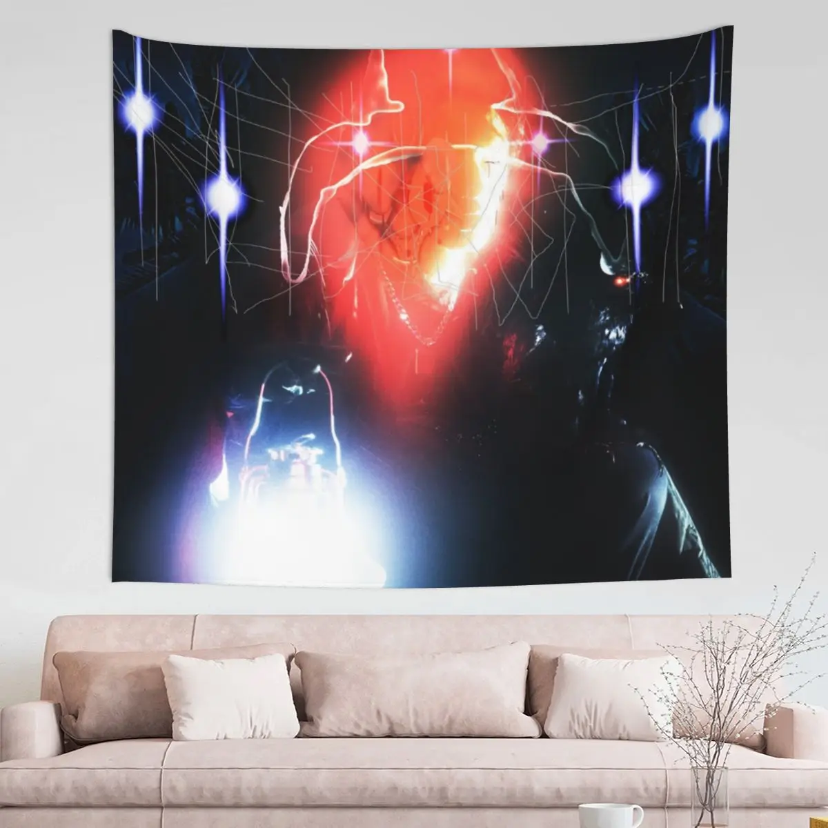 

Red Light Hq Bladee Album Cover Tapestry Wall Hanging Printed Polyester Tapestry INS Decoration Room Decor Tapiz