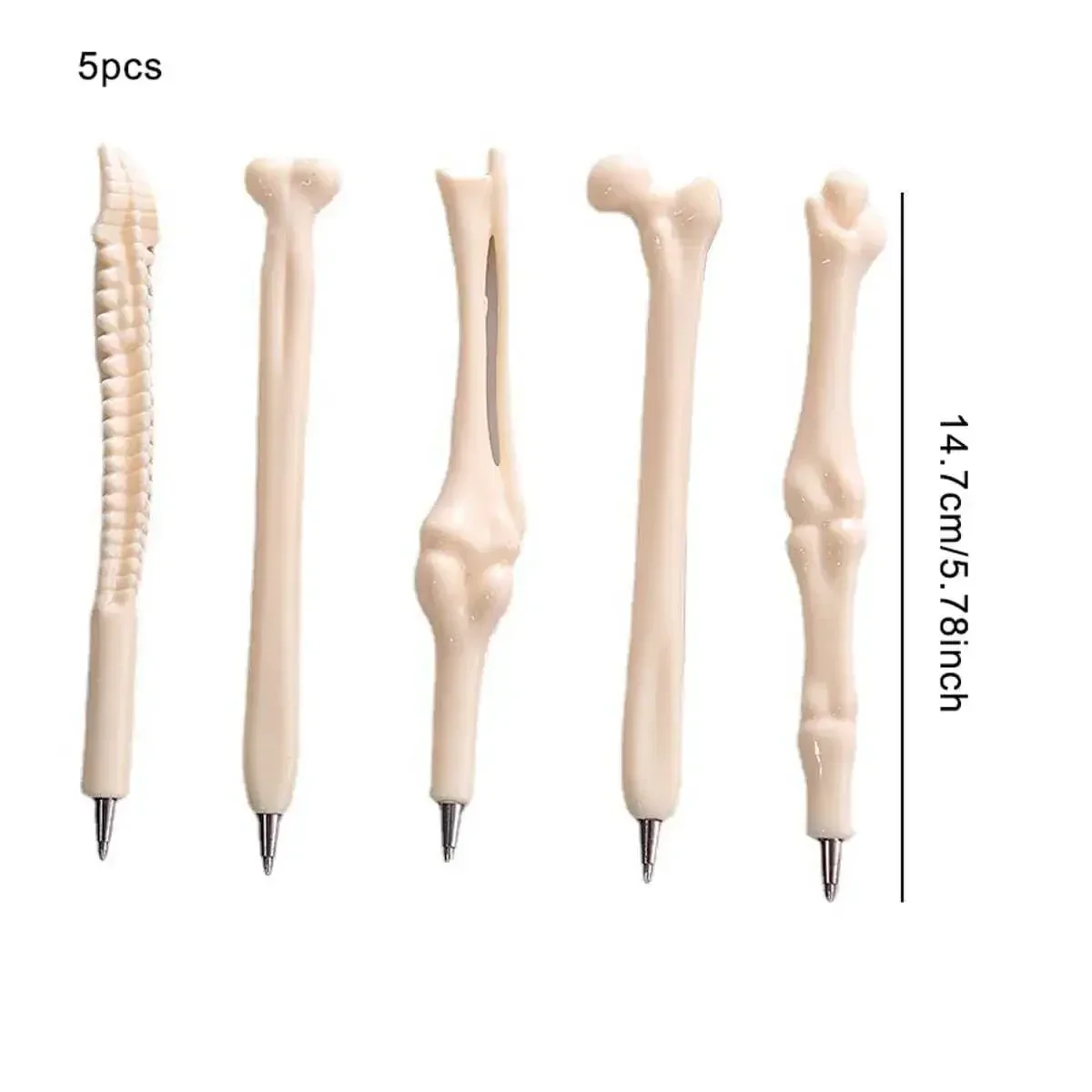 5pcs-Creative Bone Ballpoint Pen Students Personalized Funny Bone Ballpoint Pen Creative Signature Pen