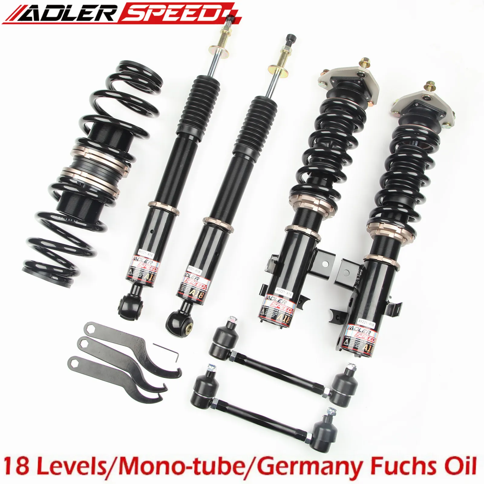 

ADLERSPEED For Honda Civic SI Only 14-15 Coilovers Lowering Kit 18 Way Adj. Damper Springs